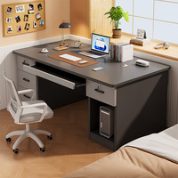 Bureau d'ordinateur moderne avec tiroirs et rangement, bureau de bureau à domicile 120x60x75cm avec serrure pour chambre à coucher, meubles