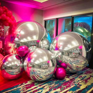 Esferas de Espejo Inflables Personalizadas, Bola Brillante Inflable, Globo Grande de PVC, Esfera de Espejo Cromada Inflable para Decoración de Bodas y Fiestas Navideñas - Product Image 2