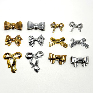 Accesorios de joyería DIY con lazo de mariposa dorado y plateado para decoración de carcasas de teléfono, suministros de manualidades de resina plástica - Product Image 2