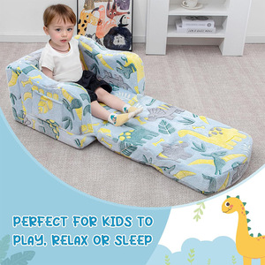 Children's Foldable <b>Sofa</b> Shell Shape Reclining Chair With Handrails Fabric High Elasticity Foam For <b>Kids</b> 2 Years And Above - Product Image 1