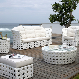 Modern Stylish <b>Outdoor</b> Poly <b>Rattan</b> <b>Sofa</b> Set Quality Aluminum Frame with Fabric for Hotel Patio Leisure for Living Room Apartment - Product Image 1