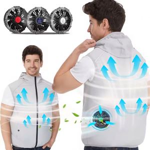 Hot Selling COTTON USB 5V Rechargeable Battery Electrical air Conditioning Vest <b>Fan</b> for Hot Summer Worker Body <b>Cooling</b> - Product Image 1