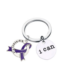 Multiple Statement Letter <strong>Charms</strong> Making Fibromyalgia and <strong>Autism</strong> Disease Inspired Design Unisex Keychain for Ribbon <strong>Awareness</strong> - Product Image 4