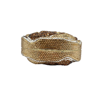 Vente chaude De Luxe Fond Plat Forme De Fleur Tout Diamant Étincelant Perlé Strass Dames De Mariage Soirée Cadeau Pack