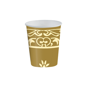 Vasos de papel de 200 ml (6 oz), dorados, 10 unidades por paquete - Product Image 1