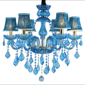 Offre Spéciale Pendentif Lumière KTV moderne Bleu Couleur Led Lustre En Cristal Plafonnier - Product Image 6