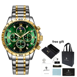 Gohuos 9809 Orologi al Quarzo Classici di Lusso in Acciaio Inossidabile per Uomo, Reloj Montre Impermeabile con Lancette Luminose - Product Image 3