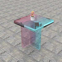 Petite table basse nordique moderne transparente dégradée de couleur en acrylique Mobilier de maison de luxe Table à thé en acrylique pour réception de villas