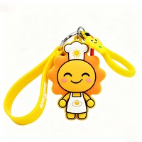 Porte-clés personnalisé en PVC avec mini personnage et dragonne de marque pour articles d'anime