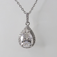 Paston takı özelleştirilmiş 9x13mm 5CT DEF VVS armut mozanit kolye klasik güzel takı mozanit kolye kadın kız