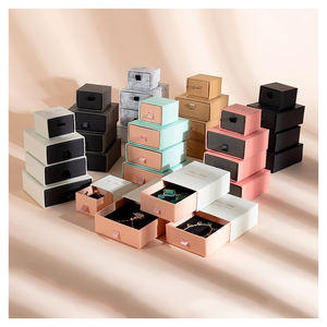 Custom Small Paper Cardboard Ring <strong>Jewellery</strong> Drawer Boxes Packaging <strong>Unique</strong> Jewelry Gift Box and Bag With Logo Printed - Product Image 2