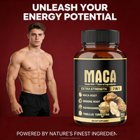 Capsules de Maca et Ginseng OEM, Mélange Puissant et Efficace, Maca Premium pour Homme avec Ashwagandha, Complexe Herbal Fortifiant au Ginseng