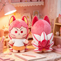 Fabricant OEM de jouets en peluche personnalisés Renard à neuf queues d'anime, faible MOQ, Kitsune mignon en peluche avec tenue pour logo et couleur personnalisés