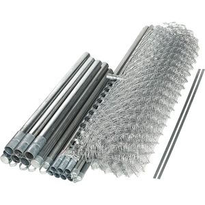 ชุดรั้วตาข่ายเหล็กเคลือบสังกะสีแบบจุ่มร้อน Aleko ขนาด 6x50 ฟุต พร้อมเสาเหล็กและอุปกรณ์รั้วเพื่อความปลอดภัย - Product Image 2