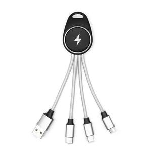 Chargeur <span class=keywords><strong>USB</strong></span> porte-clés personnalisable avec logo 5V/2A, nouveau cadeau promotionnel portable, <span class=keywords><strong>c</strong></span>âble tressé en nylon 3-en-1, porte-clés - Product Image 6