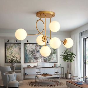 Bắc Âu sáng tạo bóng ma thuật treo đèn hình học phòng khách khói màu xám thủy tinh mặt dây ánh sáng sang trọng chất lượng cao đèn chùm - Product Image 6