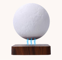 Lampe à boule 3D à lévitation magnétique, sans fil, créative, lampe de table LED 3D à lévitation magnétique en forme de lune pour chambre à coucher, nouveauté