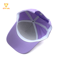 Casquette de baseball ajustable 5 panneaux unisexe en coton Oxford de luxe, motif léopard, avec logo tissé, couleur violette, collection 2025