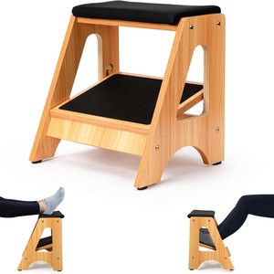Repose-pieds en bois réglable, repose-jambes antidérapant, tabouret multifonctionnel pour la maison et le bureau - Product Image 1