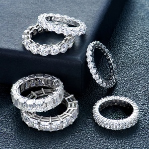 Bijoux en argent sterling 925, moissanite taille émeraude blanche DEF 5*7mm, argent sterling 925 - Product Image 2