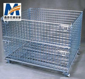 Mracking ağır hareketli galvanizli demir çerçeve katlanır tekerlekli depolama kafesi ekspres sıralama tel konteyneri depo depolama - Product Image 4