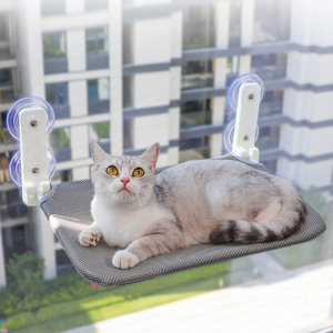Jaula plegable de succión fuerte para gatos, hamaca de felpa para ventana de mascotas con Material de tela de hierro de lino para balcón o cama de ventana para perros - Product Image 2