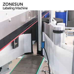 ZONESUN, máquina de etiquetado de botellas redondas de doble cara con codificador de fecha, etiqueta adhesiva de botella transparente ovalada plana de alta velocidad - Product Image 3