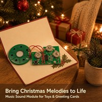 Module sonore vocal de Noël avec carte PCB, déclencheur par bouton, interface haut-parleur, microphone d'enregistrement, contrôleur de jouet PCBA