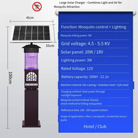 Répulsif Moustiques Solaire Électrique à Lumière Violette pour Jardin et Cour, Étanche, Usage Commercial Extérieur