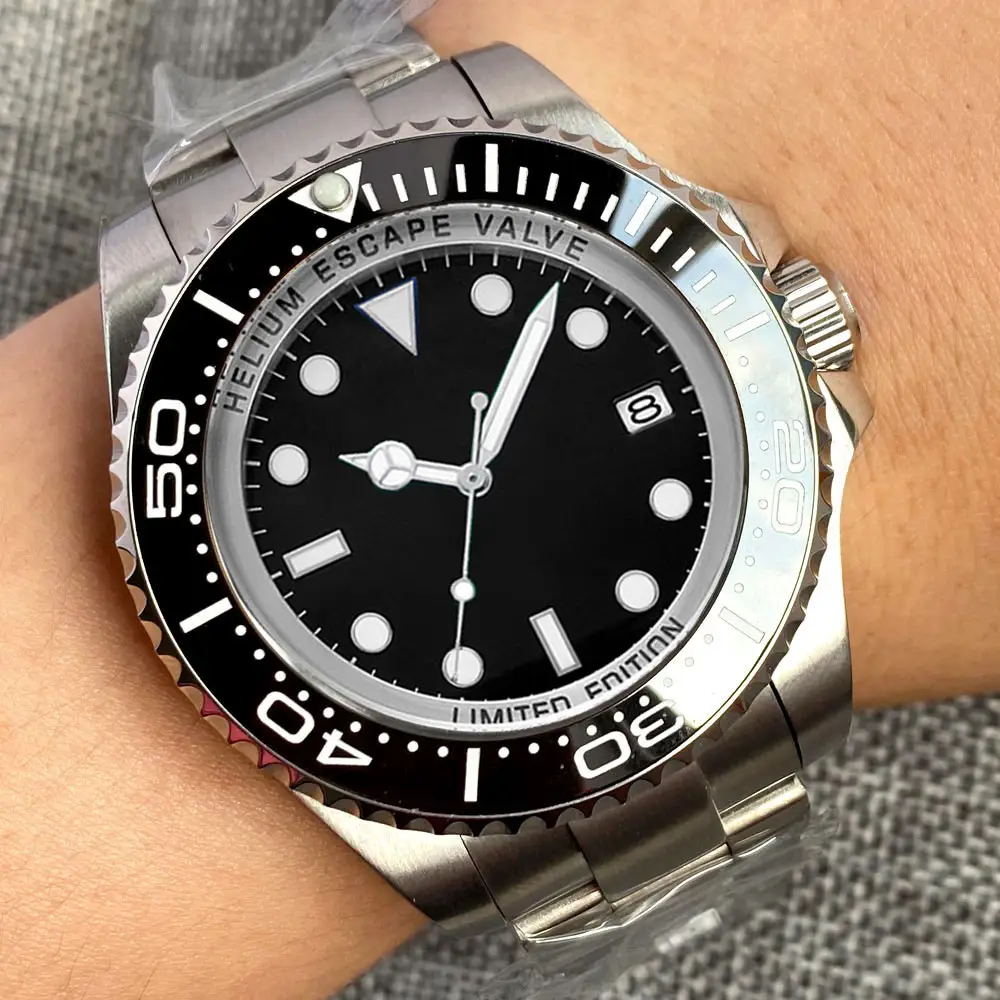 43mm SEA Watch for Men Sapphire Glass NH35A PT5000 Mechanical Watch Relogio Masculino Date Sterile Black Business Luxury Clock