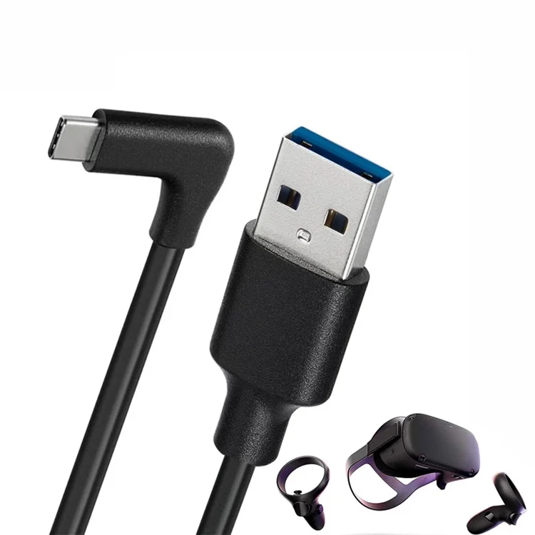 90 Degree USB3.1 Gen2 10Gbps USB-C Fast Charging Data Cable For SAMSUNG S20 Plus XIAOMI LG Oculus Quest 2/ 1 Link VR Type-C Line