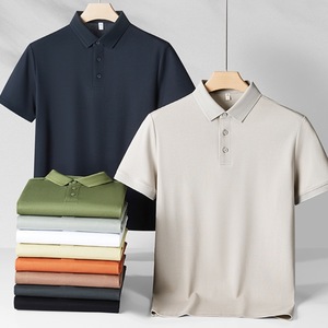 Polo en popeline de coton pour homme, fin, anti-plis, à col, manches courtes, avec étiquette et tags - Product Image 1