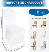 Housses de chaise universelles blanches en polyester extensible et spandex, teintes unies, lavables et amovibles, pour distributeurs en gros