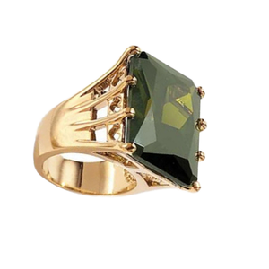 TESS <span class=keywords><strong>JEWELRY</strong></span> 波西米亚榄尖形切割水晶和水钻月亮形爪形镶嵌男女通用戒指，带其他镀金工艺，适合送礼场合 - Product Image 1