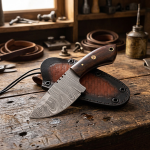 Couteau de chasse Damas à motif torsadé fait main, idéal pour le dépecage, le camping, le nettoyage de la viande, couteau EDC d'extérieur à lame fixe - Product Image 2
