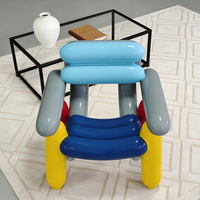 Fauteuil paresseux nordique brillant en forme de ballon Macaron, chaise d'appoint monoplace en fibre de verre, décoration artistique unique pour la maison et l'hôtel
