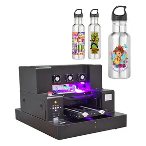 Impressora UV Digital para garrafas e canecas de metal, adesivo de filme de cristal UV para garrafa, tamanho A4 A3, tamanho AB, máquina DTF