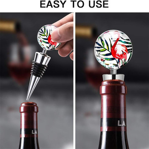 Cross-border crystal bottle stoppers, flamingo removable beer bottle/champagne/<b>wine</b> bottle stoppers, logo printable. - Product Image 3
