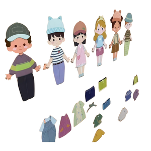 Bambole Magnetiche da Vestire per Bambini, Sviluppa la Motricità Fine e la Creatività, Set per Giochi di Ruolo Educativi per Età 3-6 Anni - Product Image 1