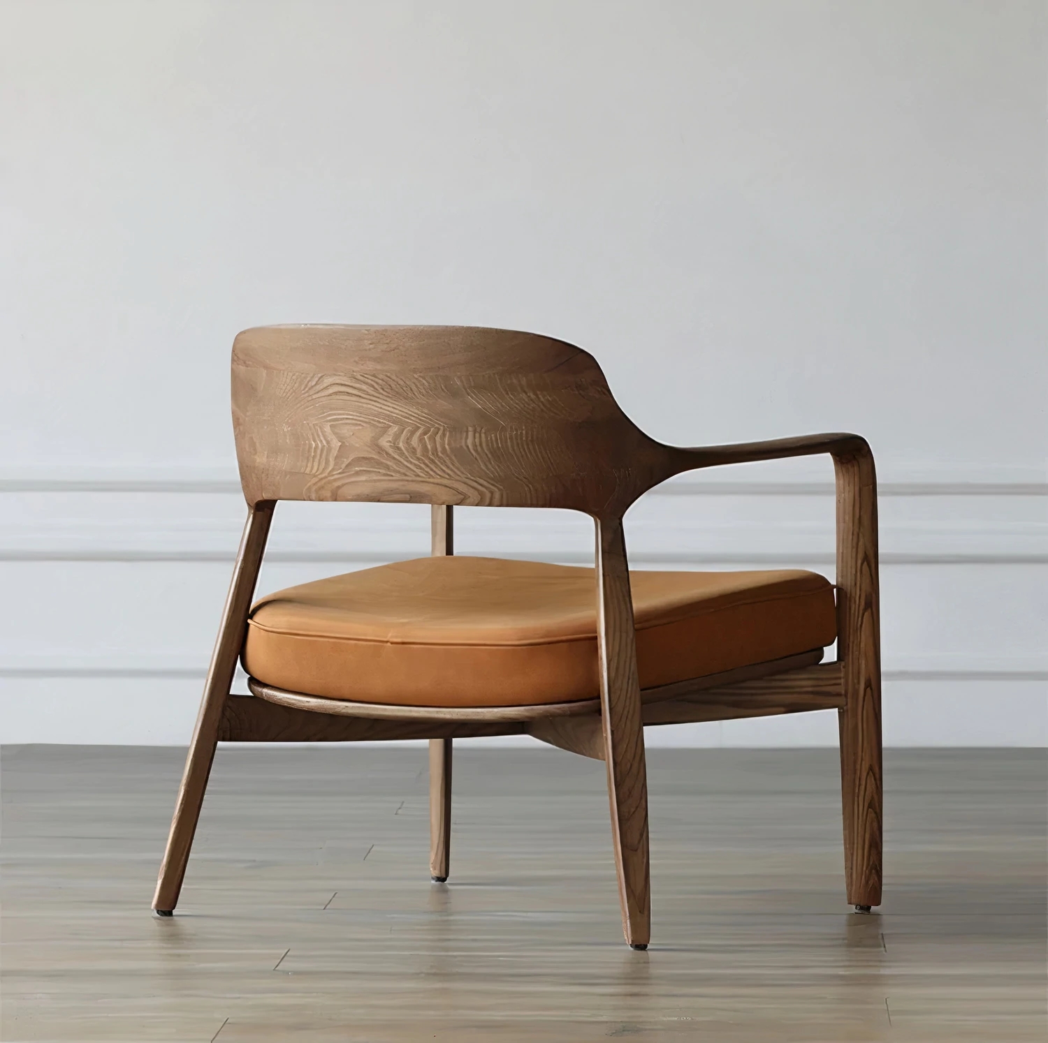Wooden Base Unique Luxury Style Single Seat Leather Fabric Modern Chairs Living Room Furniture