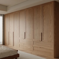 Armoire pleine hauteur personnalisable en chêne avec tiroirs intégrés, résistante à l'humidité, écologique, garantie 5 ans pour la maison