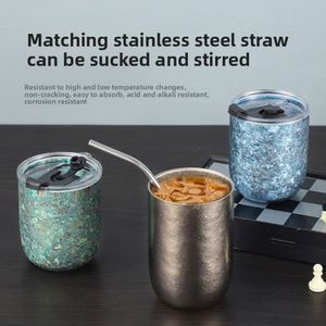 Nouvelle tasse thermos en titane pur de luxe, ultra-légère, design minimaliste compact, tasse à café/bière portable pour le bureau, utilisation en voiture/en extérieur - Product Image 2