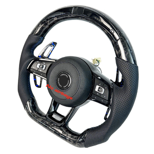 Volante de Fibra de Carbono Personalizable con Luces LED Compatible con MK7 MK7.5 MK8 R, Volante Deportivo de Fibra de Carbono Forjado Negro - Product Image 2