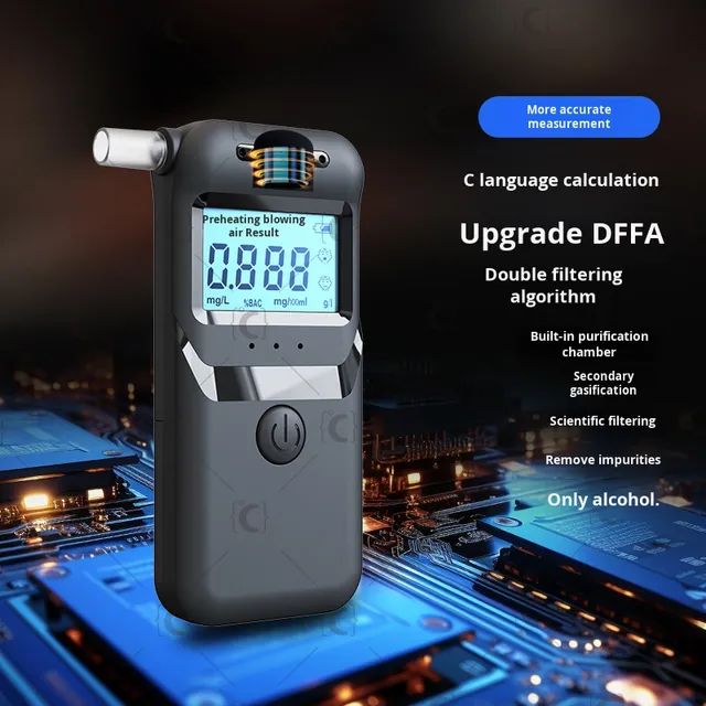 Portable Keychain Breath Alcohol Tester Semiconductor High Precision AA Battery Powered Mini Breathalyzer 10s Response Personal
