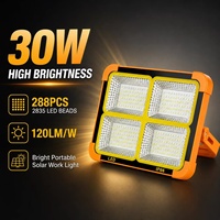 Projecteur LED Solaire 30W IP66 en Gros d'Usine, Lumière d'Urgence Portable pour Aménagement Paysager et Camping