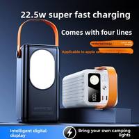 Alimentation portable au lithium-ion avec câble intégré 50000mAh, charge ultra-rapide, grande capacité, cordon, alimentation pour le camping
