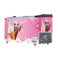Congélateur de présentation de glaces et de sorbets commerciaux avec porte en verre trempé, fonctionnement pratique, certifié CE ETL CB