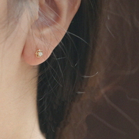 Anting-anting bunga opal berlapis emas 18K dan perak S925, anting-anting halo berhiaskan manik-manik perak sterling 925