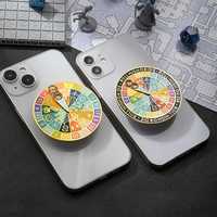 Horoscopes à la mode émail dur broche Portable plaqué or Roulette support pour téléphone poignée magnétique doigt poignée pour téléphone portable