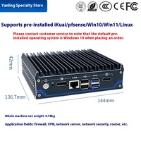 Yanling komputer kontrol industri N1141, Host Mini tanpa kipas J6412 Quad-core empat benang Celeron CPU tahan debu Firewall VPN